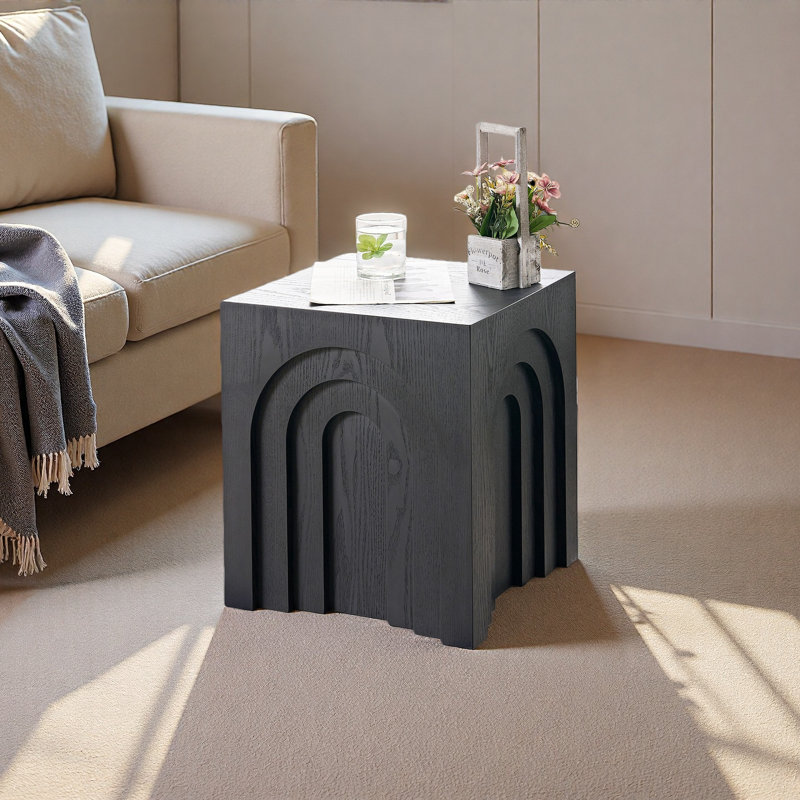 Petite table d'appoint carrée 15,74 po, Noir