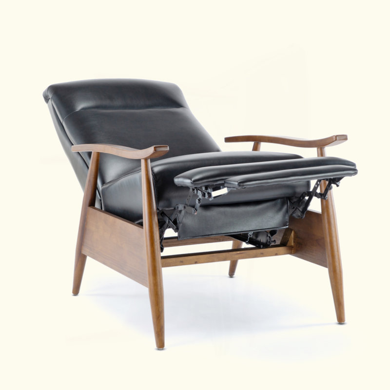 Fauteuil inclinable à accoudoirs en bois, Noir