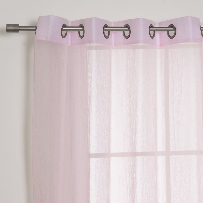 Rideau transparent Maaike, L 52 po x L 96 po, Rose