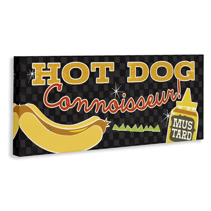  «Hot Dog Connoisseur», art mural sur toile par Pela Studio, H 13 po x l 30 po