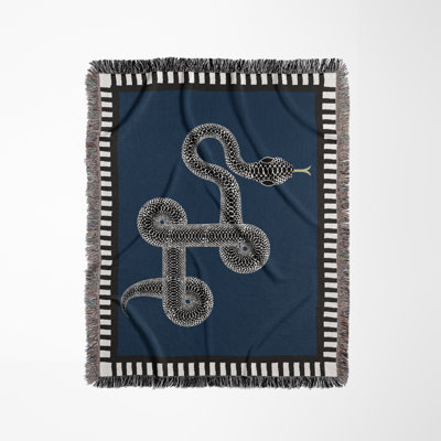 Vanjo Snake Cotton Blend Blanket Throw