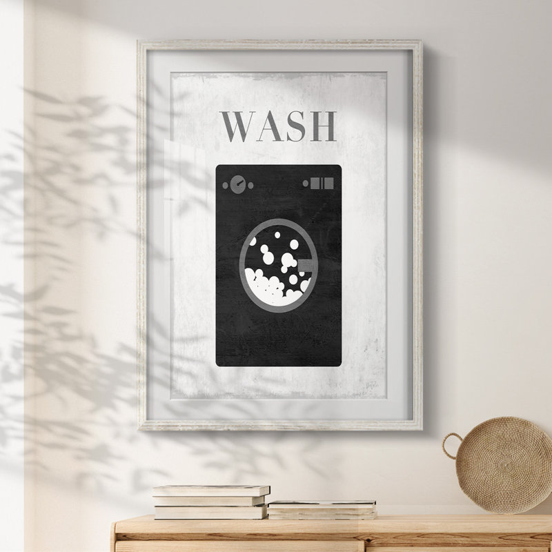 Wash -Framed Print, 28.5" H x 20.5" W, White
