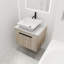 Meuble-lavabo de salle de bain avec lavabo en céramique. Chêne blanc mural de 24 po. Porte à fermeture en douceur pour une expérience de baignade apaisante. Lavabo de style moderne. Porte. Rangement pour salle de bain abondant. Poignées en métal. Ardoise