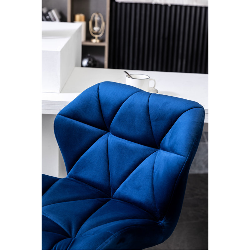 Velours pivotant à losanges, bleu 2 - Hauteur réglable pour plus de confort