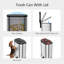 Stainless Steel D-Shape Trash Can 50L with Lid, Soft Close Step Garbage Can, Foot Pedal, Removable Inner Bucket for Kitchen Bathroom