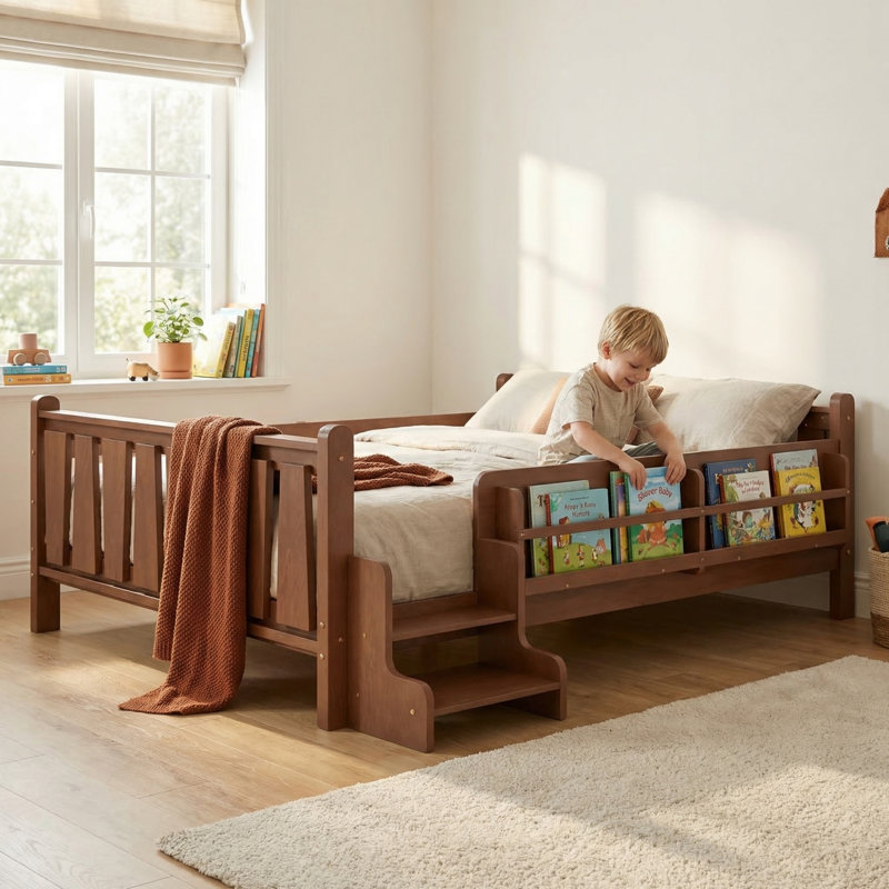 Lit en bois massif pour enfants, Natural