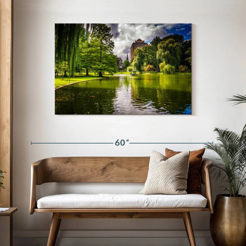 Harnek Weeping Willows By Pond, H 30 po x l 45 po