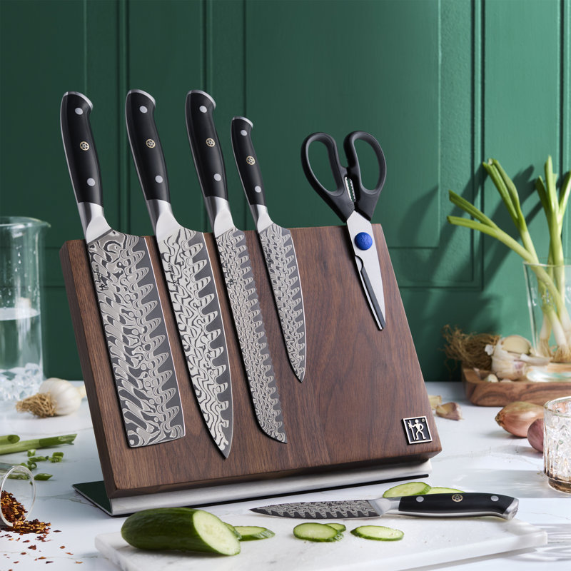 Henckels Damascus 7-pc Ashwood Magnetic Easel block Set