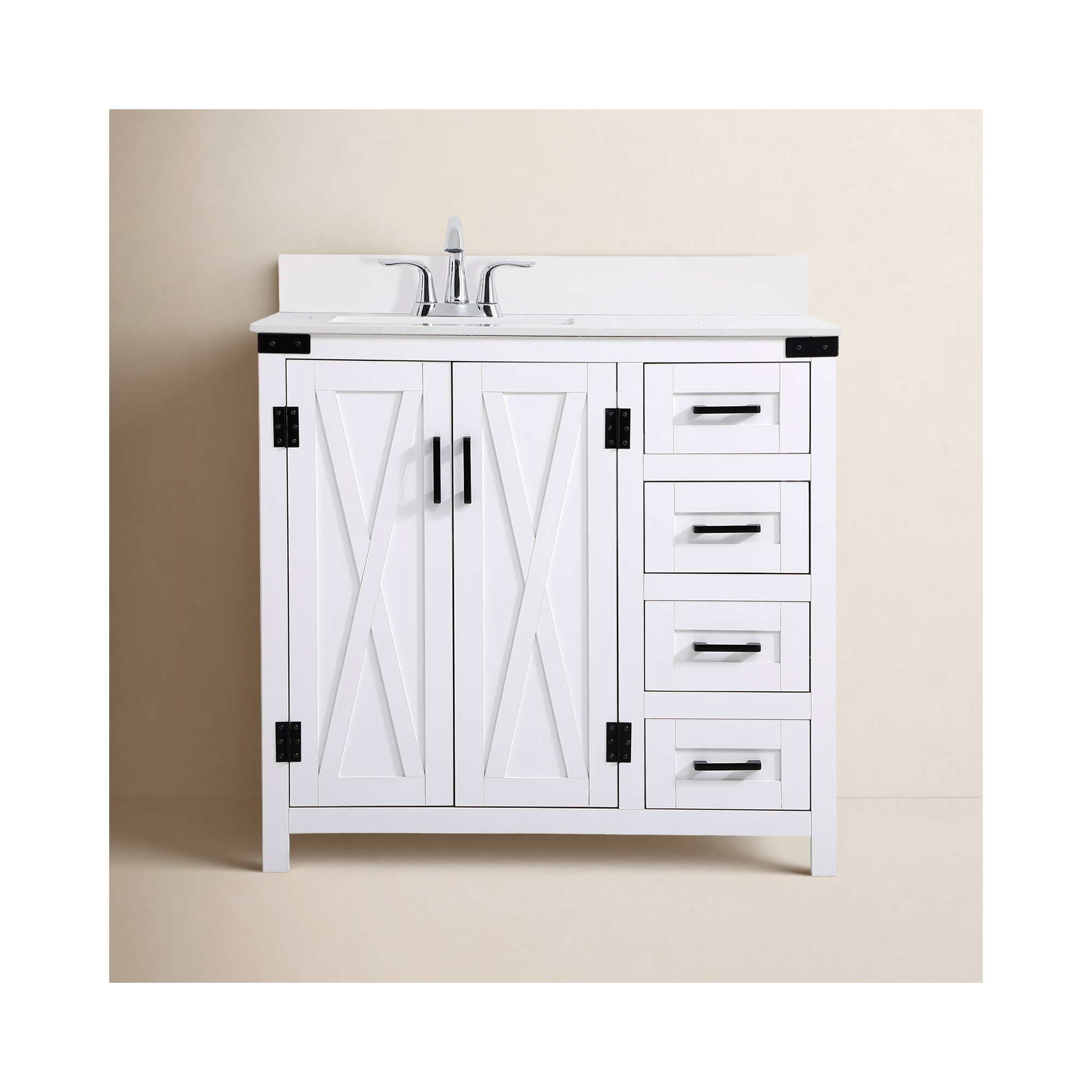 Slayton 36'' Single Bathroom Vanity, White