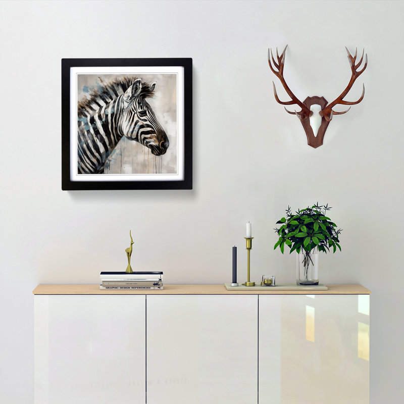 Single Picture Frame Print on Wood, Black Framed