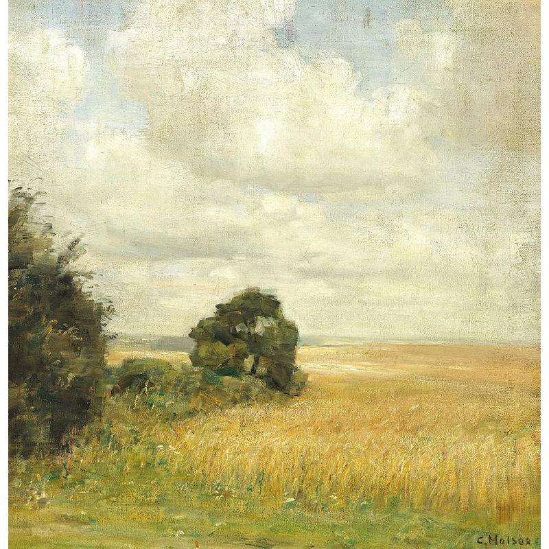 "Paysage surplombant un champ" par Carl Holsøe - Art mural sur toile tendue avec châssis
