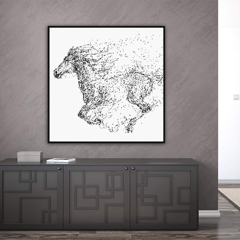 " H15 Abatract ", Black, 16" H x 16" W