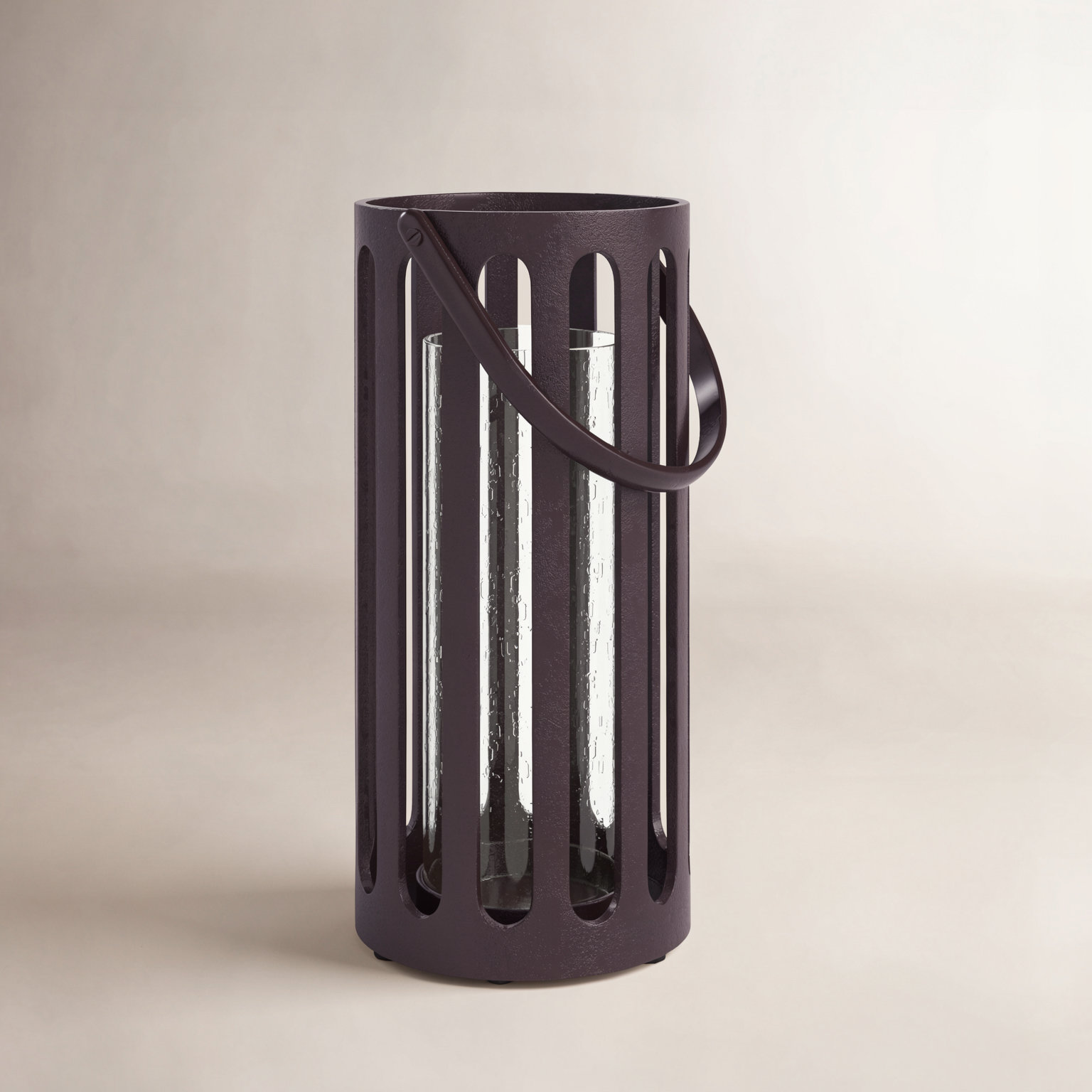 Avelar Aluminum Lantern Candle Holder, 16" H x 7.75" W x 8.50" D, Black