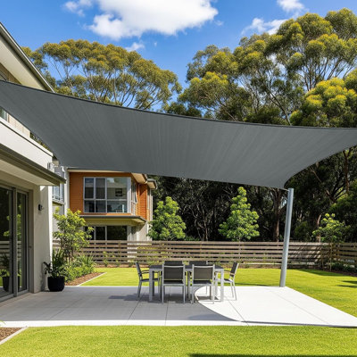 Rectangle Sun Shade Sail Canopy – Dark Grey Uv-blocking Outdoor Shade Cover For Patio, Backyard, Garden, Deck, Pergola & Outdoor Living Spaces, Custom Size Available