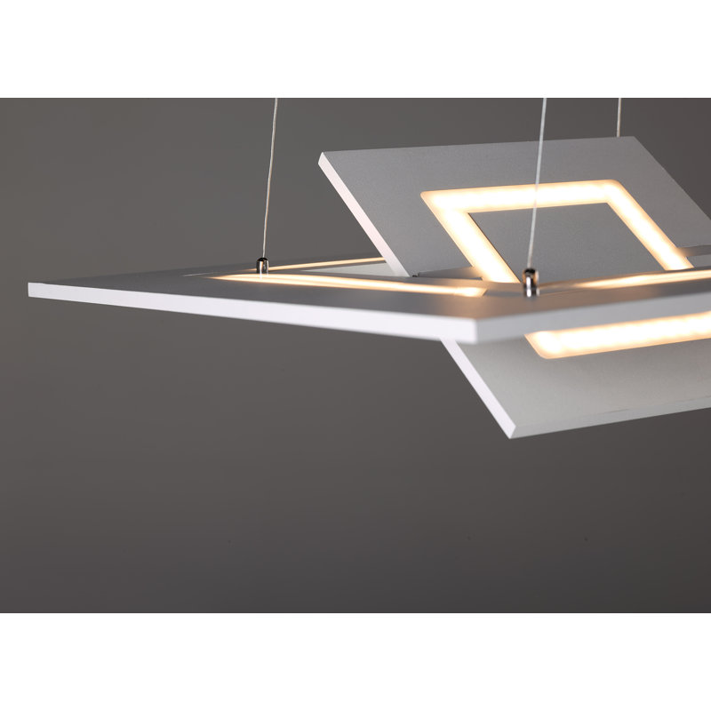 8 - Light LED Square/Rectangle Pendant, White