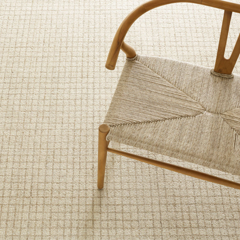 Conall Natural Hand Micro Hooked Wool Rug, Rectangle 7'6" x 9'6"