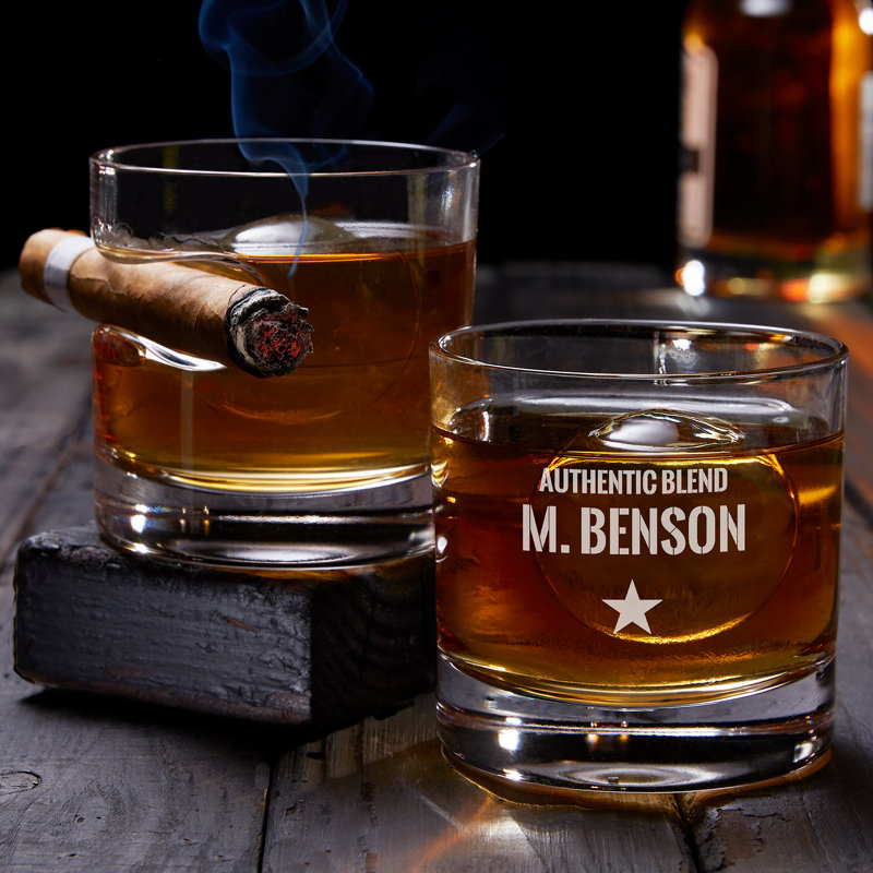 Authentic Personalized Cigar Glasses, Yes