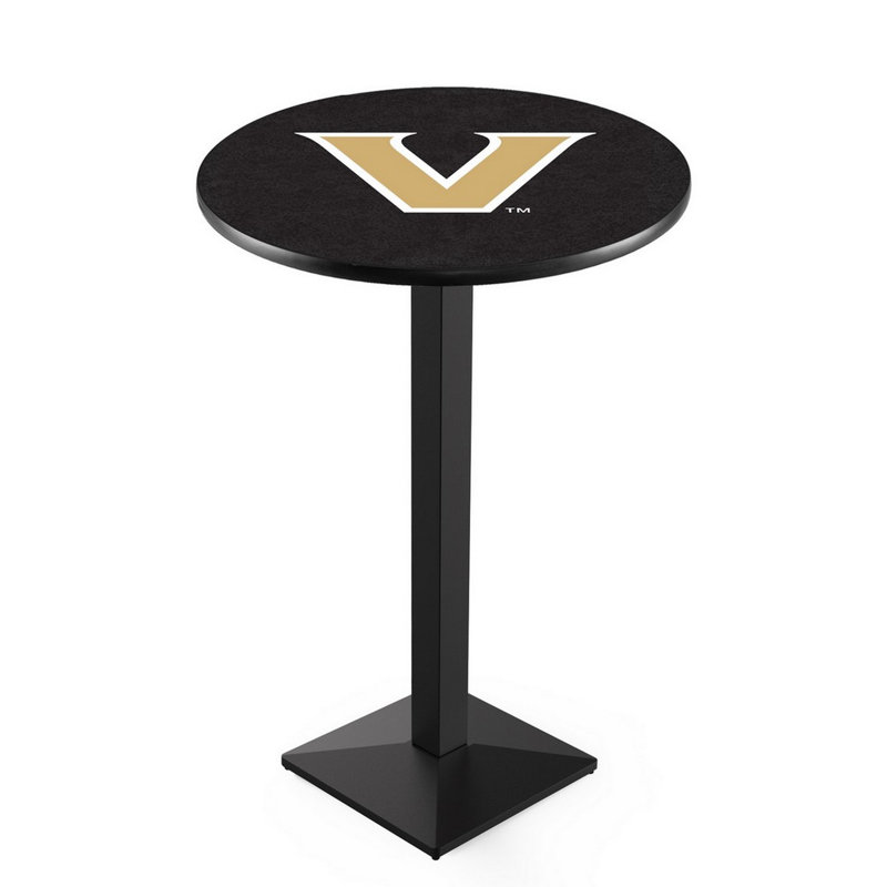 Round Metal Base Dining Table, Black Wrinkle, Vanderbilt University
