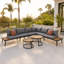 Ensemble de conversation élégant pour le jardin - Canapé modulaire d'extérieur avec tables gigognes rondes-1107833567