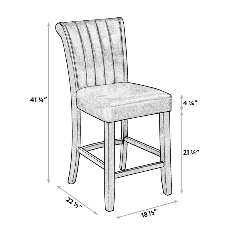 Upholstered Counter Stool with Solid Wood Frame