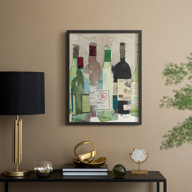 Reproduction encadrée rouge ou blanche II - bois massif, Noir, noir, noir, noir, H 11 po x l 9 po