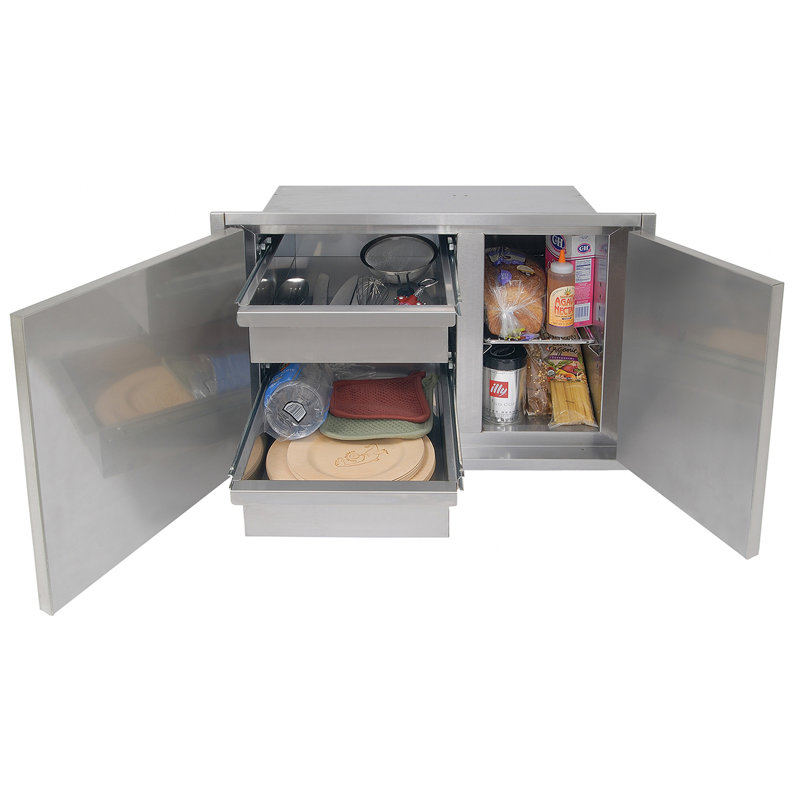 30" Low Profile Stainless Steel Dry Storage Cabinet