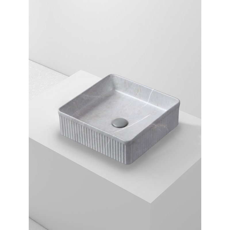 Ivy Bronx Condol 375mm L x 375mm W Ceramic Square Sink, Grey
