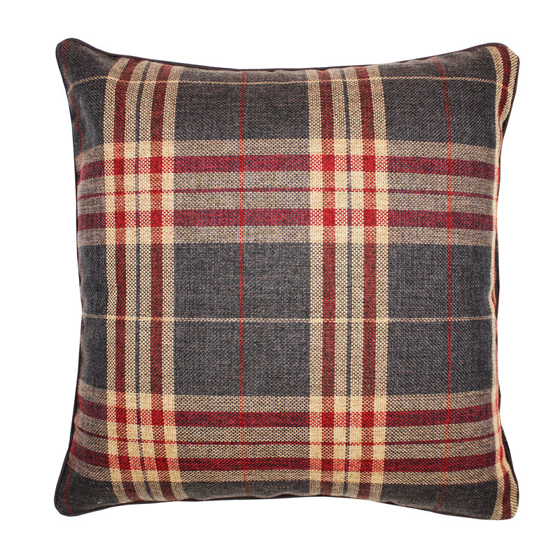 Colleyville Plaid Square Throw Cushion, Red/Black, 43 x 43cm
