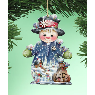 Ornement figurine suspendue bonhomme de neige