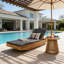 Outdoor Recliner with Water-Resistant Lounge Cushion-762837468