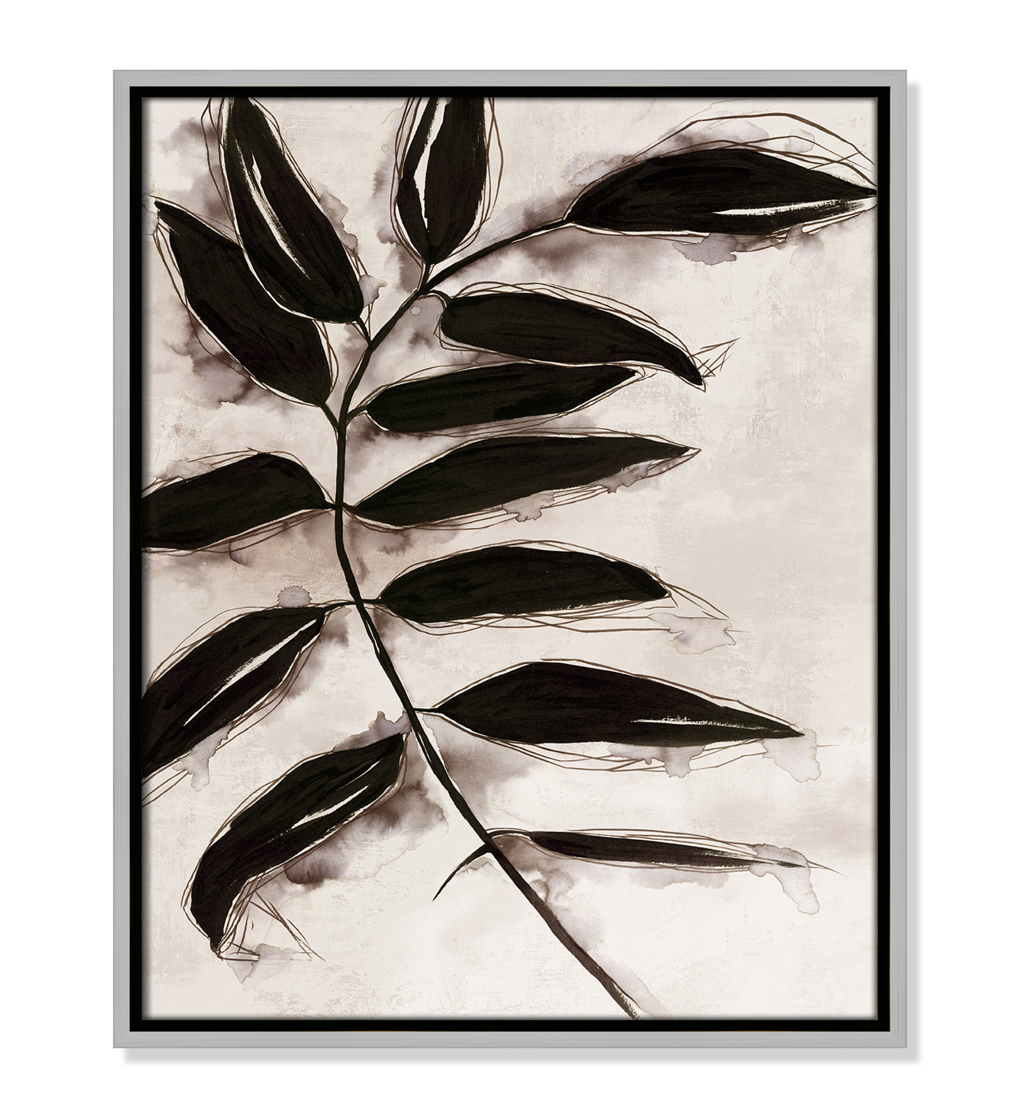 Leaves "Leaves II" Print, 21.5" H x 17.5" W x 2" D, Silver Framed