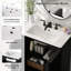Meuble-lavabo cannelé de 76 cm avec lavabo en céramique et tiroir compartimenté-908591435