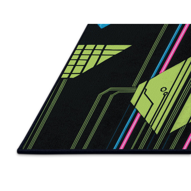 Chromatic Burst Rug, Square 3'