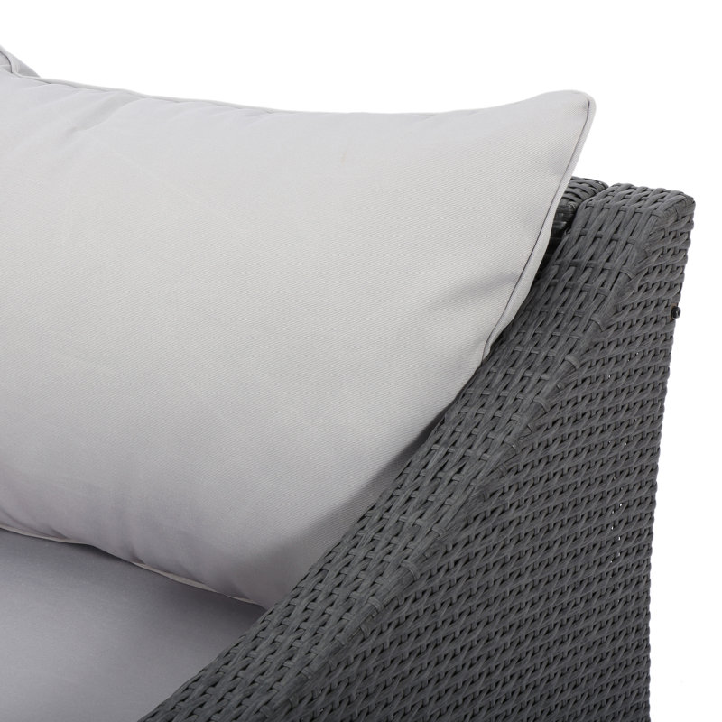 Ensemble de conversation avec canapé et coussins 5 pièces Portola, Gris