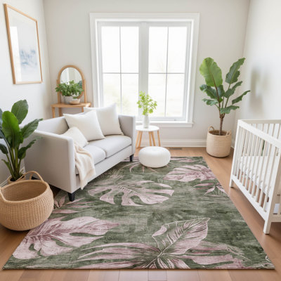 Tapis floral de qualité supérieure lavable à la machine AMF1887