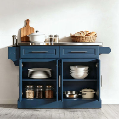 Kitchen Island Cart with Stainless Steel Top