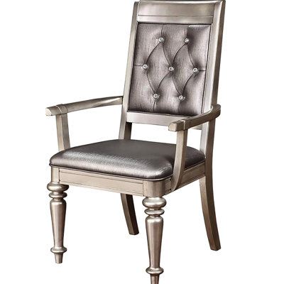 Fauteuil glamour de 2 pièces - Revêtement métallique, losange pour le dossier de la salle à manger