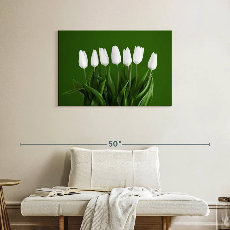 Harnek White Tulips, 24" H x 36" W