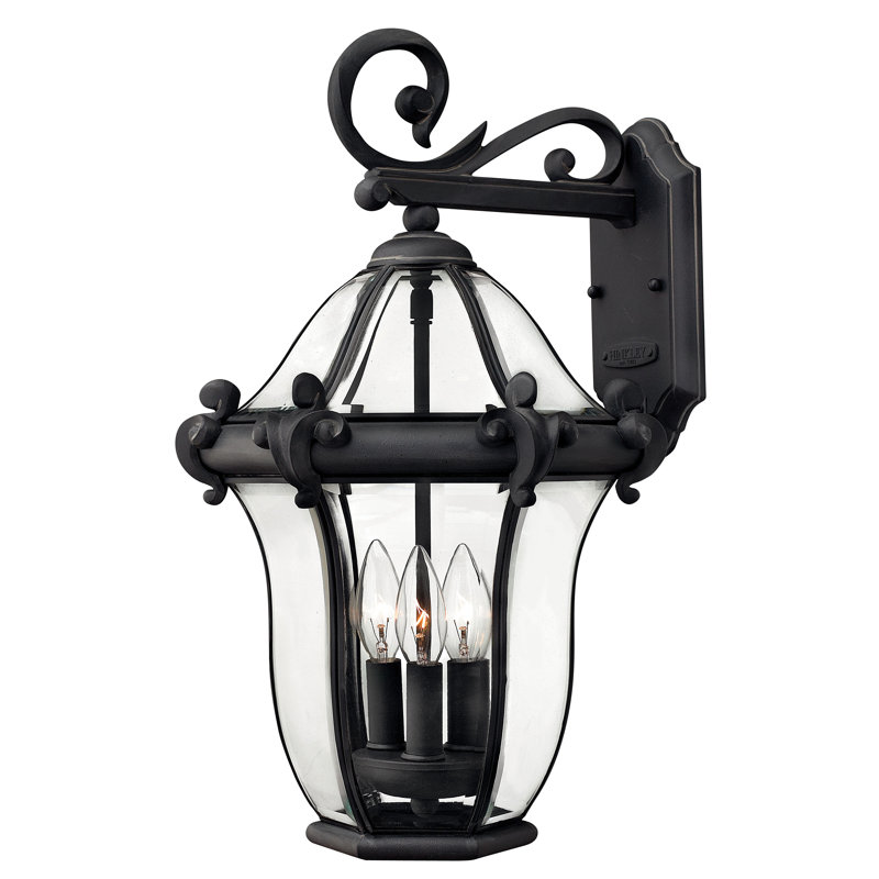 San Clemente 3-Light Outdoor Wall Lantern, Museum Black