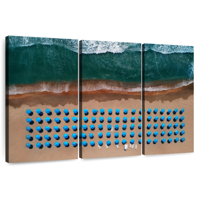 Parapluies bleus, H 24 po x l 38 po