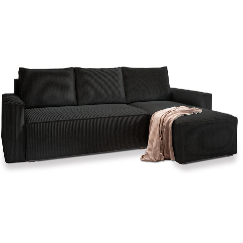 Shanett 3 Seater Sofa Bed, Black
