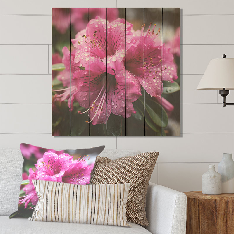 Beauté des rhododendrons mauves - Rhododendron sur bois, H 30 po x l 30 po