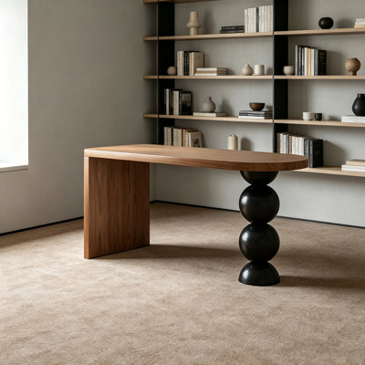 Asymmetric-shaped Ash Wood Solid Wood Writing Desk