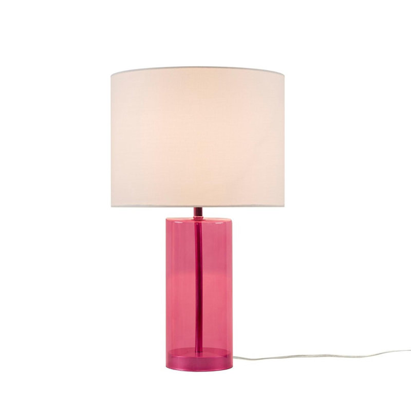 Lampe de table en verre rose Voir ci-dessous, Rose