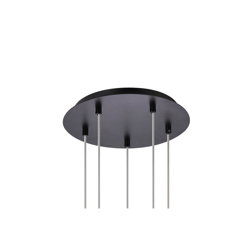 Luminaire suspendu Swampscott, Noir, 5 lumières, H 83 po x l 11,8 po x P 3,7 po