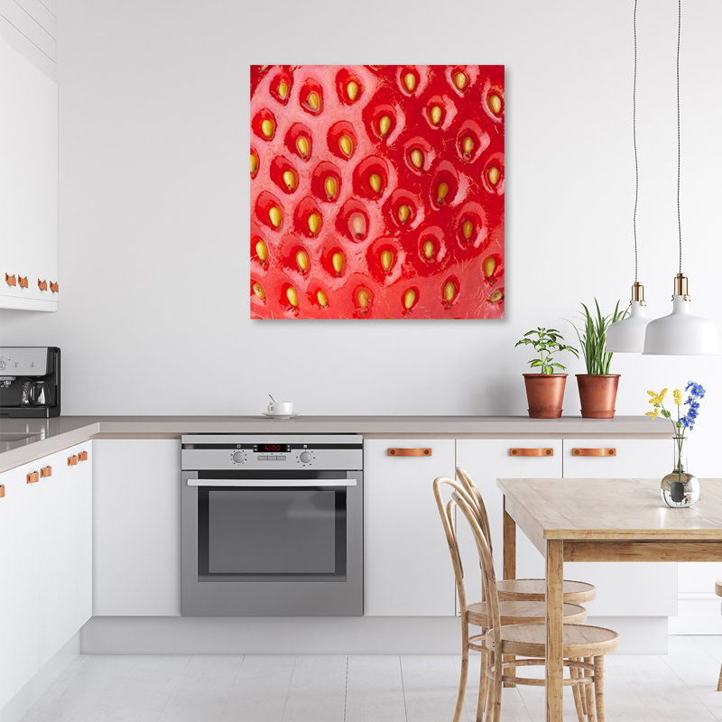 Strawberry Fruit - No Frame Print on Canvas, 30cm H x 30cm W