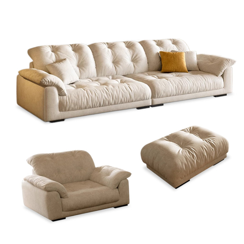 Ensemble de salon en polyester 3 pièces beige