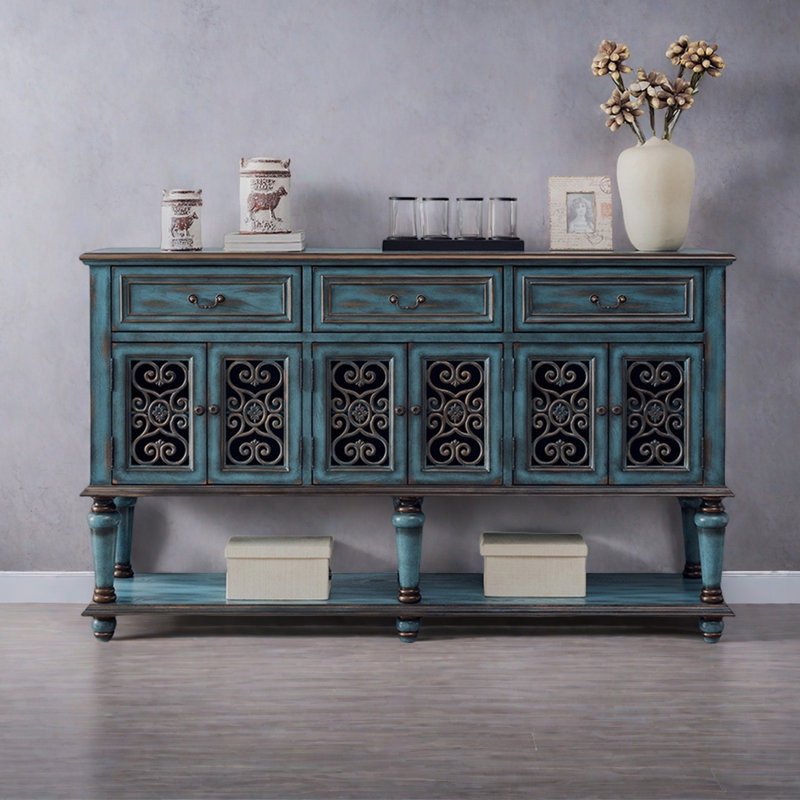 Buffet d'entrée de style rétro américain, Bleu