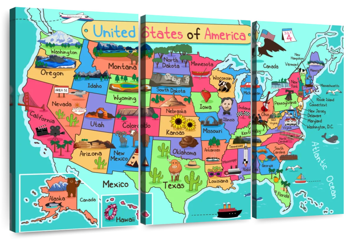 Trinx Keiri US State Icons Map | Wayfair