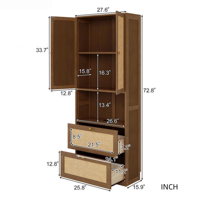 Armoire de rangement Modern Modern, Noyer